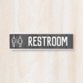 Schwarzes Holz Alle Geschlechter Familienzimmer Ba Türschild (Vorderseite )