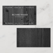 Schwarzes Holz Elegant Modernes Berufliches Dunkle Visitenkarte (Vorne/Hinten)