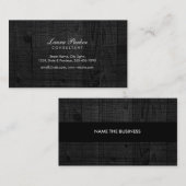 Schwarzes Holz Elegant Subtile Vintag Visitenkarte (Vorne/Hinten)