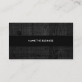 Schwarzes Holz Elegant Subtile Vintag Visitenkarte (Rückseite)