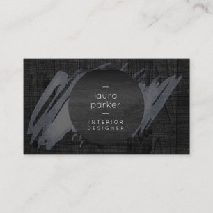 Schwarzes Holz Grau Wasserfarbe Spritzer Moderner Visitenkarte