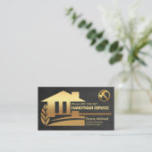 Schwarzes Holz Holz Gold Zuhause Reparaturen, Hand Visitenkarte (Stehend Vorderseite)