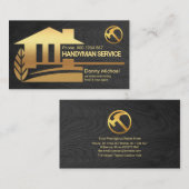 Schwarzes Holz Holz Gold Zuhause Reparaturen, Hand Visitenkarte (Vorne/Hinten)
