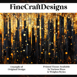 Schwarzes Holz mit goldenem Blatteffekt J3 Decoupa Seidenpapier