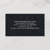 Schwarzes Holz Moderne Berufliche Visitenkarte (Rückseite)