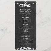 Schwarzes Holz & Weißes Vintage-Hochzeitsprogramm Programm (Rückseite)