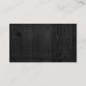 Schwarzes hölzernes elegantes modernes berufliches visitenkarte (Rückseite)