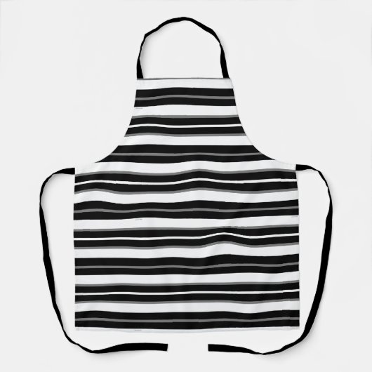 Schwarzes horizontales Küchenkochstreifen  Schürze (Vorderseite)