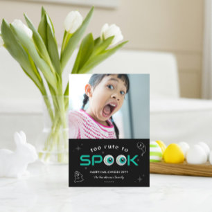 Schwarzes Horror-Auge Zu süß, um Halloween-Foto zu Postkarte