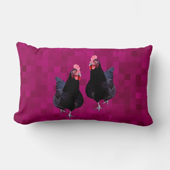 Schwarzes Hühnchen reversible, Lendenkissen (Vorderseite)