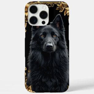 Schwarzes Hundeporträt iPhone 16 Pro Max Hülle