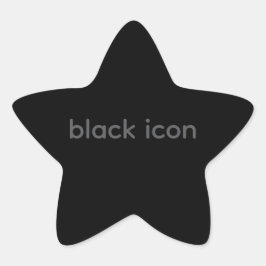 Schwarzes Icon - Typografie-Aufkleber Stern-Aufkleber