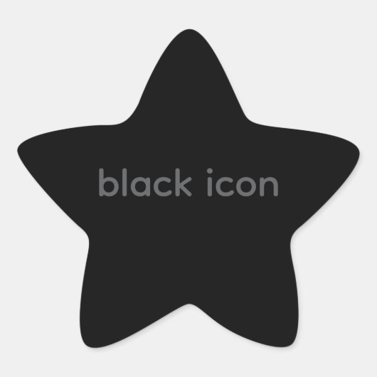 Schwarzes Icon - Typografie-Aufkleber Stern-Aufkleber (Vorderseite)