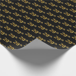 Schwarzes, Imitat-Gold20. (zwanzigstes) Ereignis Geschenkpapier