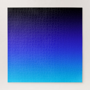 Schwarzes Indigo und Aquablau Ombre Puzzle
