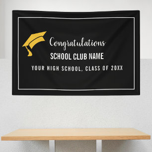 Schwarzes individuelles Abschlussbanner für Clubs Banner