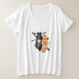 Schwarzes Insekt mit rosa Rosen Große Größe T-Shirt
