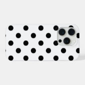 Schwarzes iPhone 15 Pro Case mit Punkten Hülle (Rückseite (Horizontal))