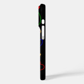 Schwarzes iPhone Cover mit vielen farbenfrohen Her (Rückseite / Links)