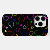 Schwarzes iPhone Cover mit vielen farbenfrohen Her (Rückseite (Horizontal))
