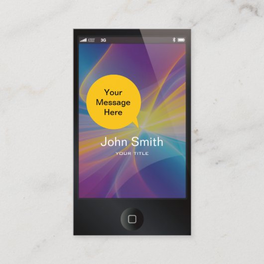 Schwarzes iPhone wie Visitenkarte (Vorderseite)