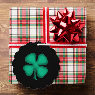 Schwarzes irisches gewelltes Papierornament Ornament Karte