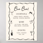 Schwarzes italienisches Brautparty Cin Cin Bar Poster (Vorne)