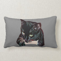 Schwarzes Jackkatzenkissen