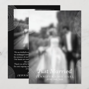 Schwarzes Just Married Geometrisches Einfaches Hoc Einladung
