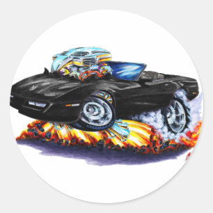 Schwarzes Kabriolett 1984-93 Korvette Runder Aufkleber