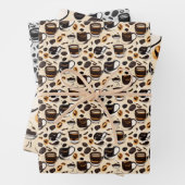 Schwarzes Kaffeeöl Farbmuster Personalisiert Geschenkpapier Set (Beispiel)