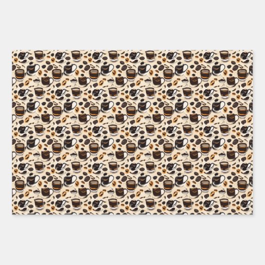 Schwarzes Kaffeeöl Farbmuster Personalisiert Geschenkpapier Set (Vorderseite)