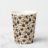 Schwarzes Kaffeeöl Farbmuster Personalisiert Pappbecher (Rückseite)