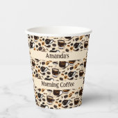 Schwarzes Kaffeeöl Farbmuster Personalisiert Pappbecher (Vorderseite)