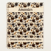 Schwarzes Kaffeeöl Farbmuster Personalisiert Planer (Vorderseite)