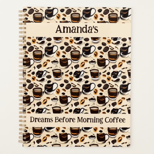 Schwarzes Kaffeeöl Farbmuster Personalisiert Planer (Vorderseite)