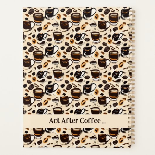 Schwarzes Kaffeeöl Farbmuster Personalisiert Planer (Rückseite)