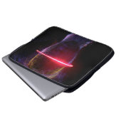 Schwarzes Kaleidoskop abstrakt Laptopschutzhülle (Vorne Knopf)