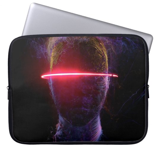 Schwarzes Kaleidoskop abstrakt Laptopschutzhülle (Vorderseite)