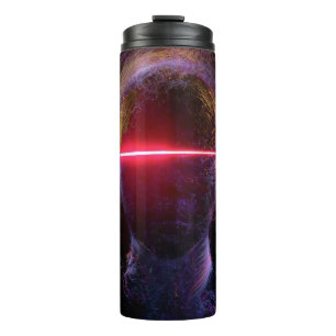 Schwarzes Kaleidoskop abstrakt Thermosbecher