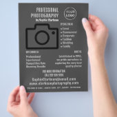 Schwarzes Kamerasymbol, Fotograf, Fotografie - Mie Flyer (Hand)
