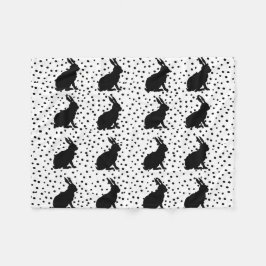 Schwarzes Kaninchen Silhouette Ostersonne Fleecedecke