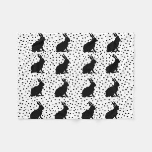 Schwarzes Kaninchen Silhouette Ostersonne Fleecedecke