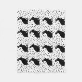 Schwarzes Kaninchen Silhouette Ostersonne Fleecedecke (Vorderseite)