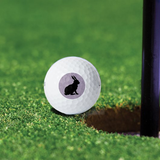 Schwarzes Kaninchen Silhouette Ostersonne Golfball