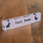 Schwarzes Kaninchen Silhouette Ostersonne Namensplakette (Seite)