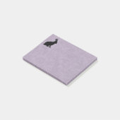 Schwarzes Kaninchen Silhouette Ostersonne Post-it Klebezettel (angewinkelt)