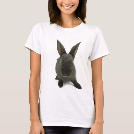schwarzes Kaninchen T-Shirt (Vorderseite)