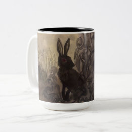 Schwarzes Kaninchen von Inle Zweifarbige Tasse