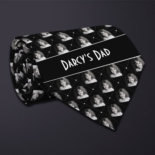 Schwarzes kariertes Foto Krawatte